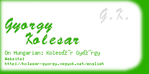 gyorgy kolesar business card